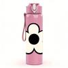 1PC Simple Five Petal White Flower 750ml Color Plastic Sports Water Bottle Leakproof Flip Straw Lid For Sports Office Home Use