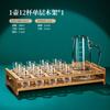 White Wine Glass Dispenser Set with Wooden Cup Holder Wine Sets Shot Glass Set Flagon Spirit Glass Hip Flasks Bar Drinkware