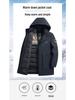 Men's Mid-Length Fitted Down Jacket with Detachable Liner - Business Casual Winter Wear