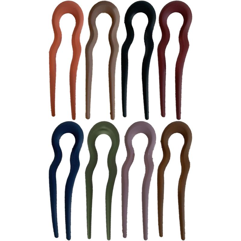 New Simple Matte Wave U-shaped Solid Color Hairpin Women Versatile Elegant Pan Hair Clip for Girl Hair Accessories