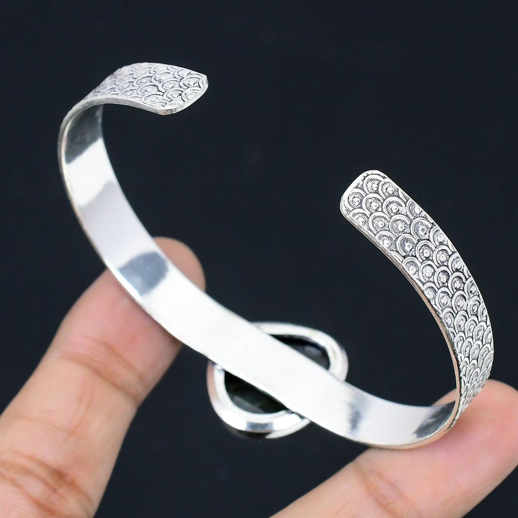 Mothers day Sale 925 Sterling Silver Labradorite Gemstone Wedding Bangle Jewelry