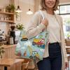 Cartoon Construction Car Tote Bag Cute Vehicle Printed Large Capacity Handbag for Outdoor Shopping Daily Use Portable Lightweight Shoulder Bag