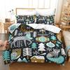 Cute Animals Cartoon Printed Duvet Cover Set with Pillowcases 3d Classic Bedding Set Linen Bedclothes Twin Full Queen King Size