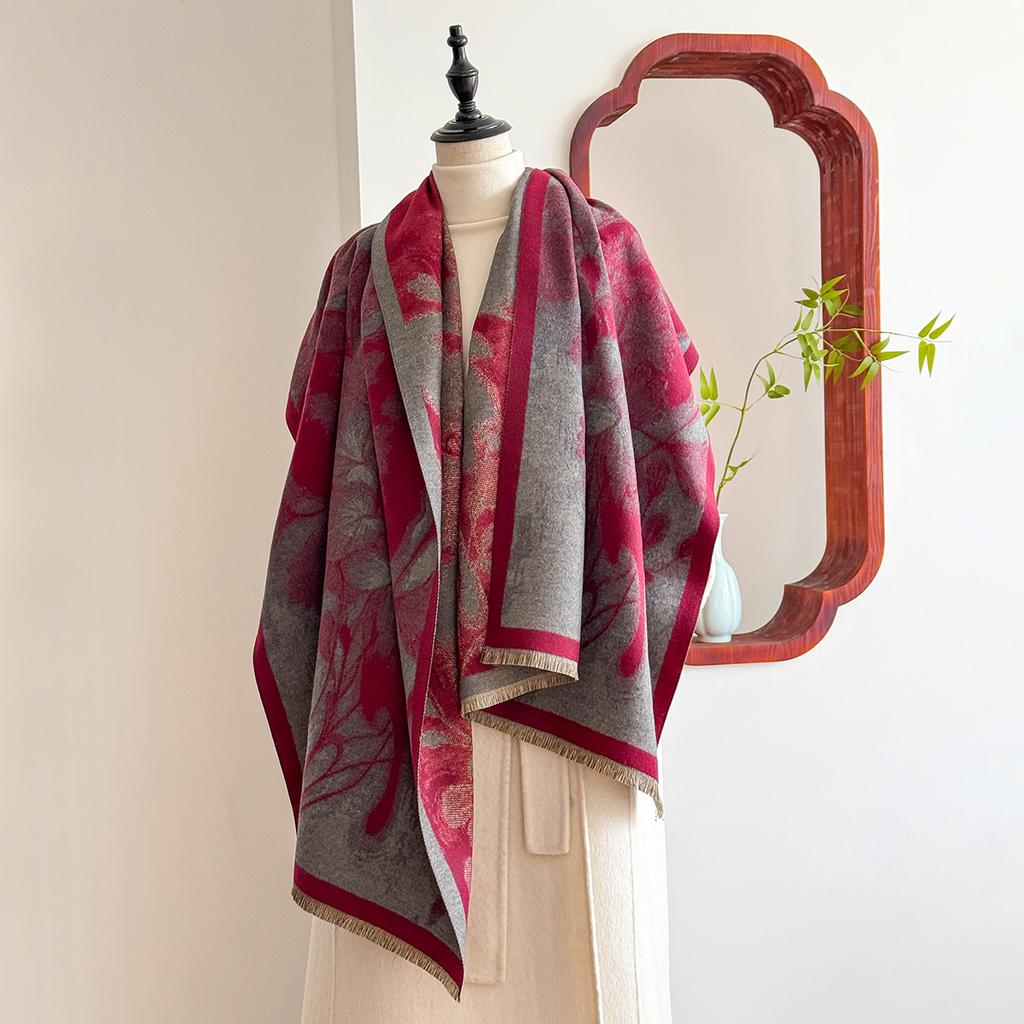 Luxury Brand Cashmere Women Butterfly Print Scarf Winter Warm Shawl and Wrap Bandana Pashmina Female Foulard Blanket Poncho