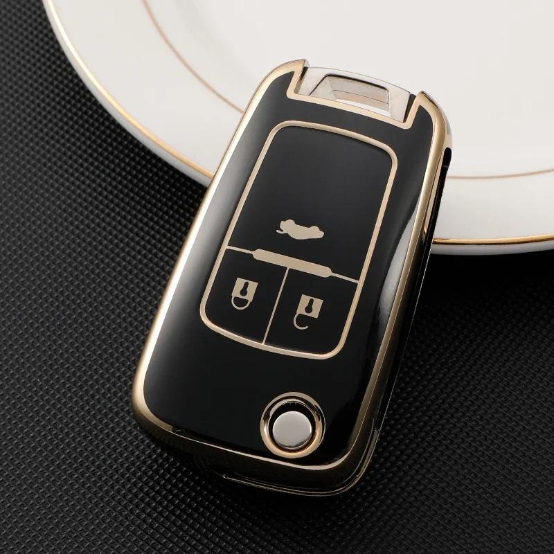 TPU Flip Car Key Fob Case Cover for Chevrolet Cruze Impala Camaro Garna Equinox Volt Yakista AVEO Impala GMC Buick Excelle GL8