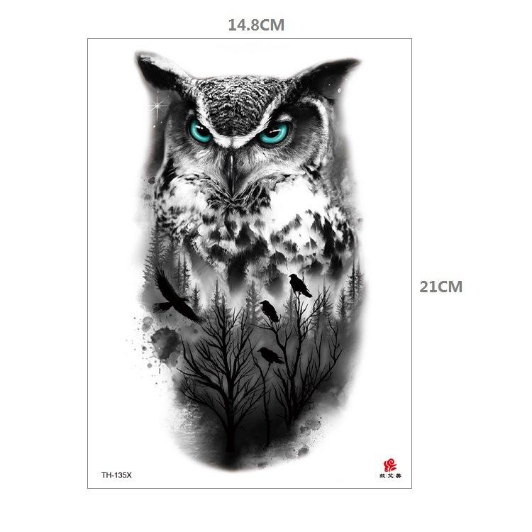 Tiger Tattoo Sticker Half Arm Lion Large Pattern Water Transfer Amazon Set