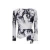 Kurzarmhemd Damen Sommerkleid, Neues Netz-Print-Oberteil, Unregelmäßiger Auslandsstil Träger Taille, Schönes Hemd