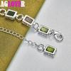 925 Sterling Silver Square inläggningar med flerfärgade AAA Zircon Armband Smycken