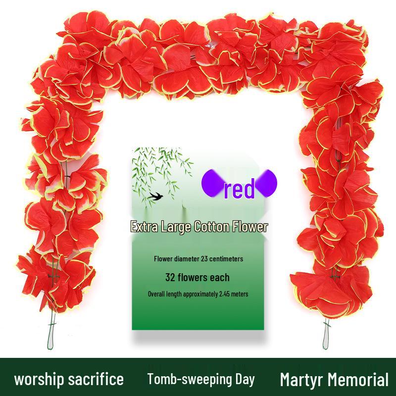 Artificial Chrysanthemum Vines for Cemetery and Memorial Decor - Silk and Plastic Hanging Floral Decoration