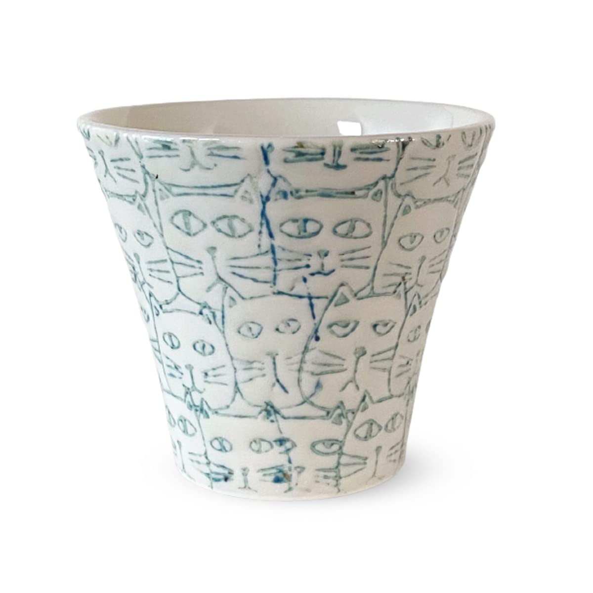 

Hasami Ware Made in Cats Light Blue J-kitchens Teacup, Japan, 130cc, Water-Repellent Design, Small,
