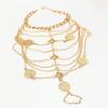 Punk Retro Beach Metal Coin Foot Ornaments Multi-layer Chain Tassel Anklets Ladies Beach Barefoot