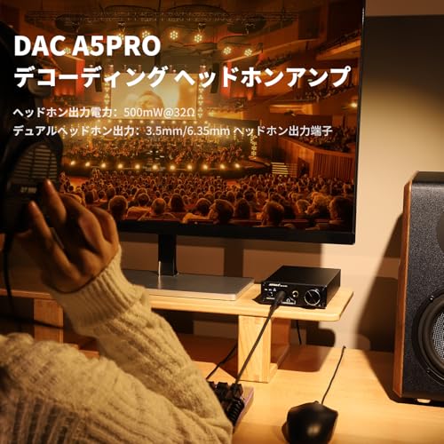 AIYIMA DAC-A5 PRO Headphone Amplifier 24-bit 192kHz HIFI USB DAC Decoder Audio Interface Digital Optical Coaxial PC USB Converter