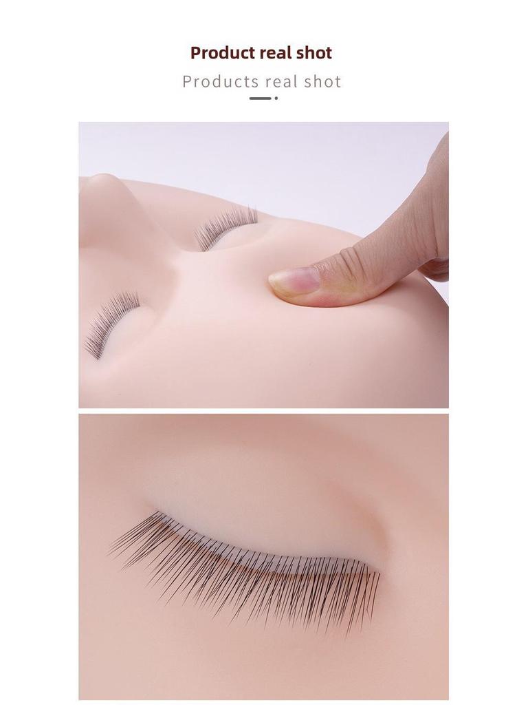 Wimpern-Übungsmodellkopf mit dreischichtigen künstlichen Wimpern