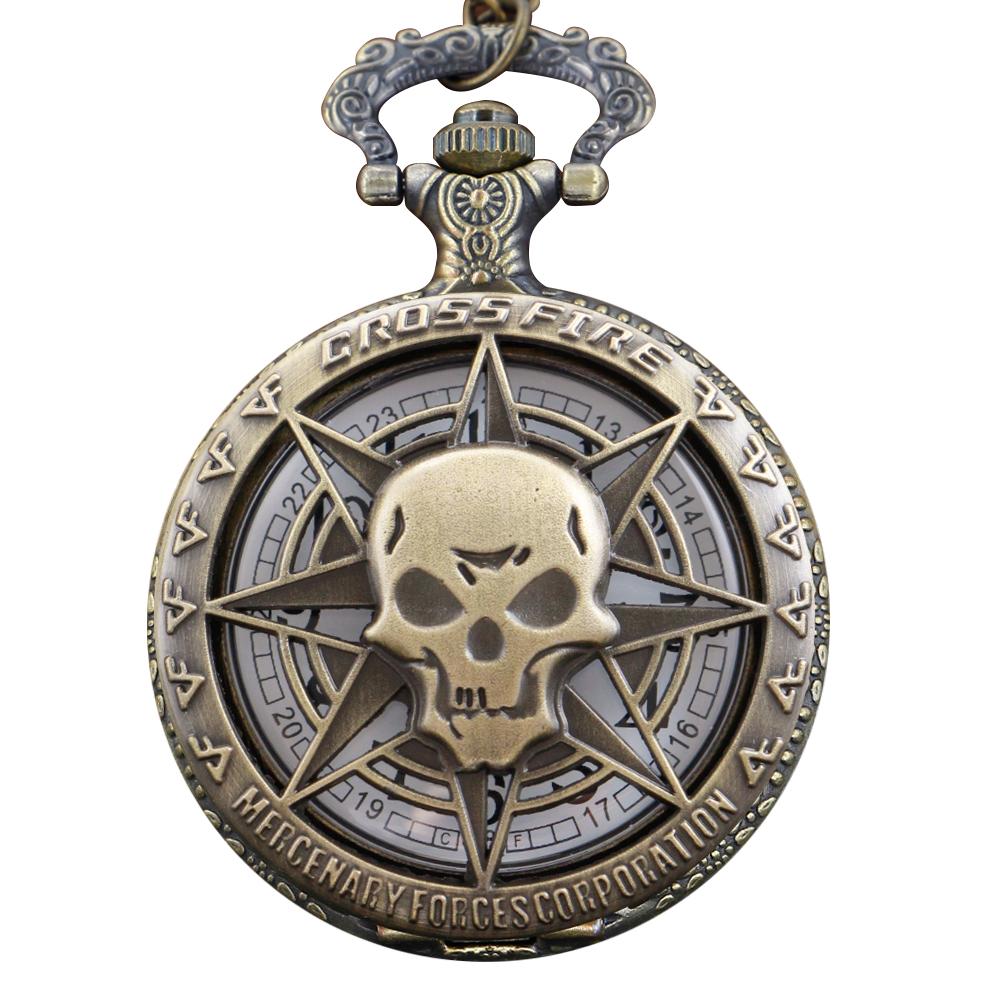 

Street Western Cowboy Trendy Cool Skull Quartz Pocket Watch Retro Fashion Men s and Women s Necklace Accessories Student Clock