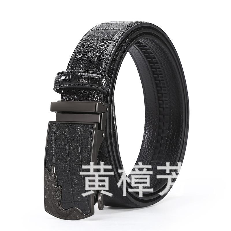 

Ремень мужской из крокодиловой кожи, деловой, высококачественный, с автоматической пряжкой 125cm чёрный