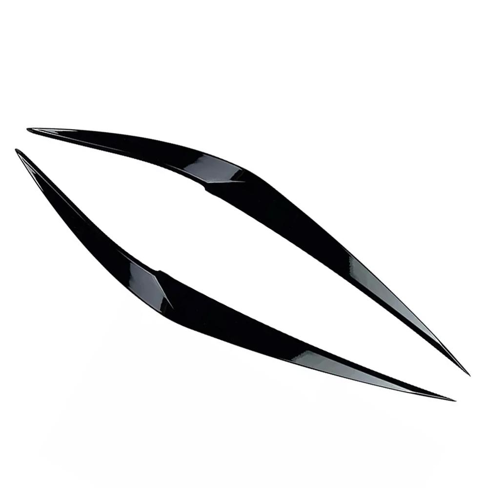 2Pcs Car Front Headlight Eyebrow Eyelid Cover ABS Glossy Black Stickers for BMW X1 F48 2016 2017 2018