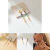 Chic Fall 2023 Colorful Long Natural Stone Earrings Irregular Shape For Trendy Women