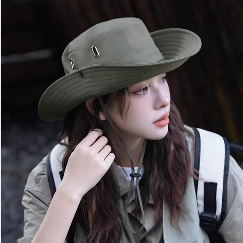 Mountaineering Hat Camping Hat Spring And Summer Waterproof Fisherman Hat Female Sunscreen Outdoor Western Denim Nylon Quick Drying Hat