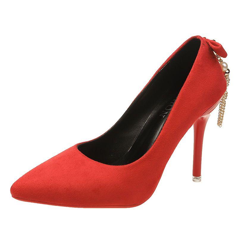 Ladies Pumps Sexy Stilito Super High Heel Women's Shoes Pointed Toe Young Casual Korean Style 39 Popular Chic Point Spring Shoe
