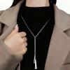 Women's Trendy Geometric Triangle Necklace - Titanium Steel, Long Tassel, Light Luxury Autumn/Winter Sweater Accessory