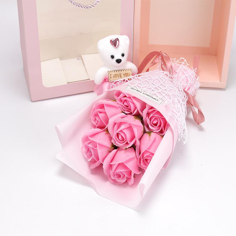 Artificial Rose Flower Leaf Bridal Bouquet Wedding Home Decoration