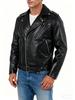 European and American men's PU leather jacket locomotive jacket slim lapel zipper jacket fashion trend spring and autumn models
