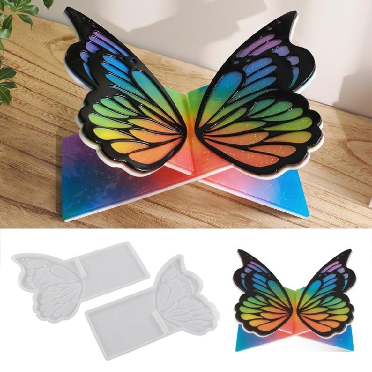 Versatile Silicone Butterfly Shaped Mold for Bookshelves Epoxy Resin Bookrack Decoration Mold Jewelry Making Supplies