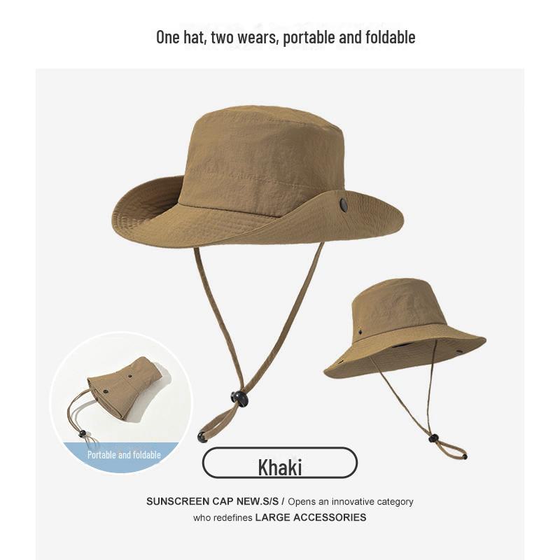 Damen Schnelltrocknender Wasserdichter Fischerhut - Japanischer Stil, Sonnenschutz, Modischer Flacher Top-Beckenhut für Outdoor-Aktivitäten