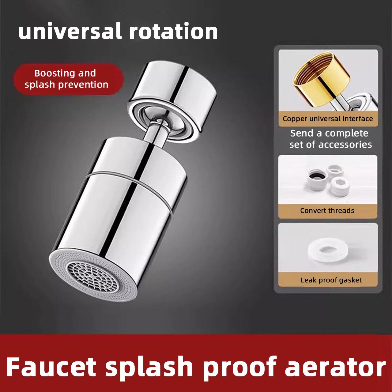 Universal Kitchen Sink Faucet 360 Degrees Splash-Proof Joint Swivelling Extension Faucet Extender Adapter