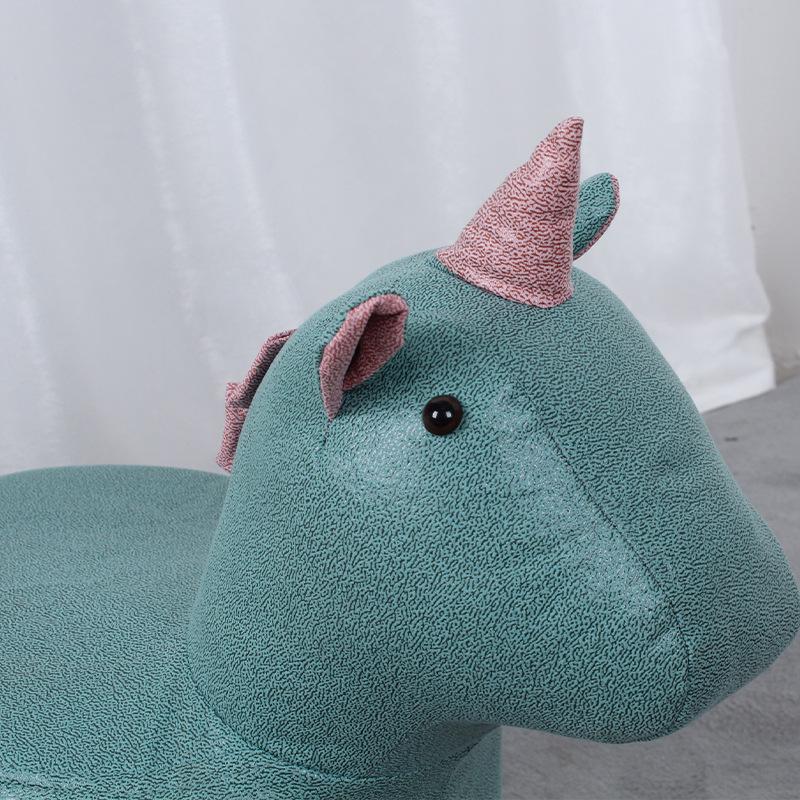 Solid Wood & Fabric Animal Stools: Elephant Unicorn Plush for Kids and Gifts