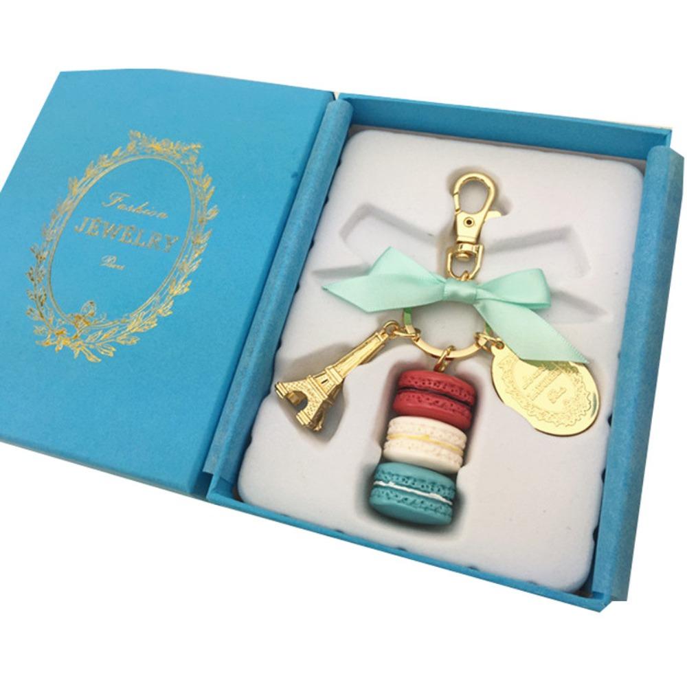 

Bag Charm Macaron Cake Pendant Zinc Zinc Alloy Bowknot Macaron Key Ring Eiffel Tower Key Chains Car Key Ring синий