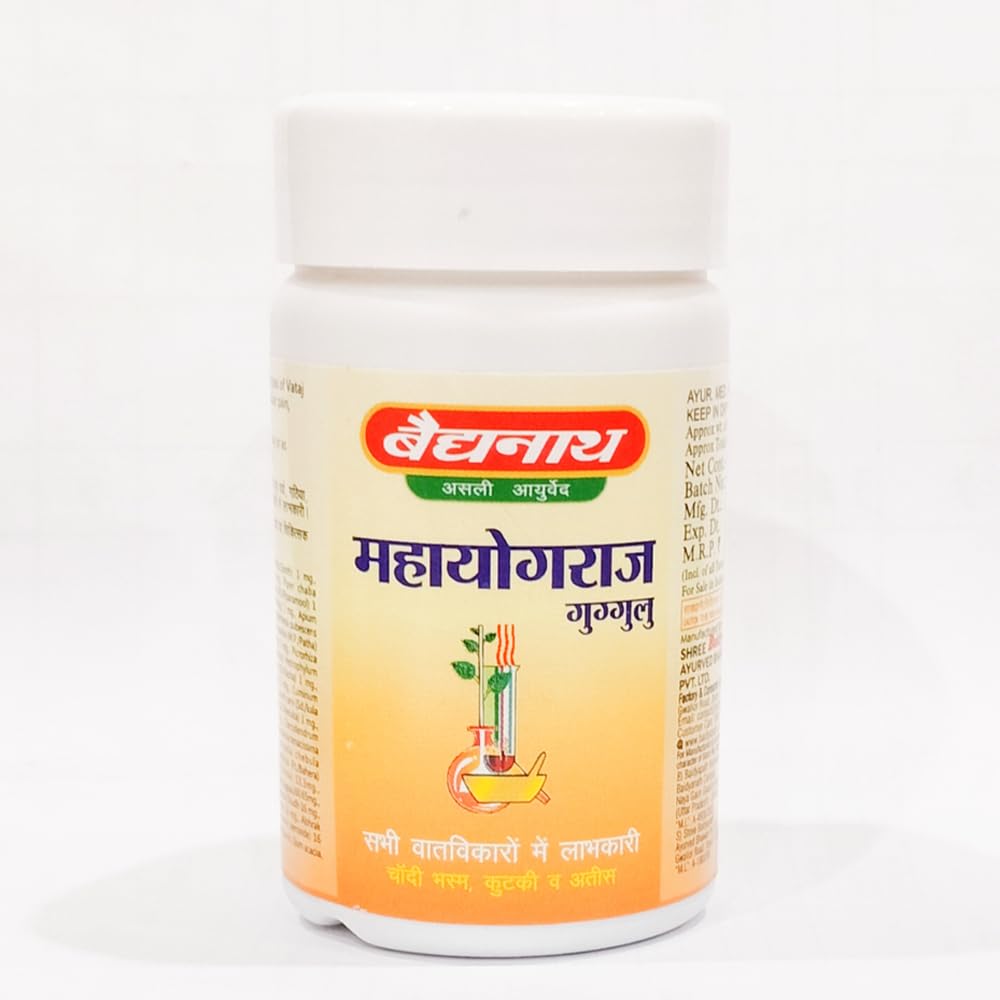 Baidyanath Mahayograj Guggulu Tabletten | Traditionelle ayurvedische Mischung für Gelenkflexibilität, Muskelkomfort & Körperbalance | 80 Tabletten