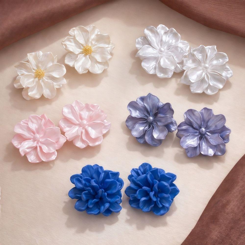 Luxury Camellia Earrings Irregular Petals Earrings Fashion Flower Earrings For Women Girls