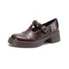 Krazing Pot Microfiber Round Toe Chunky Heels Spring Summer Shoes Big Size 43 Size 33 Women Buckle Straps Platform Pumps