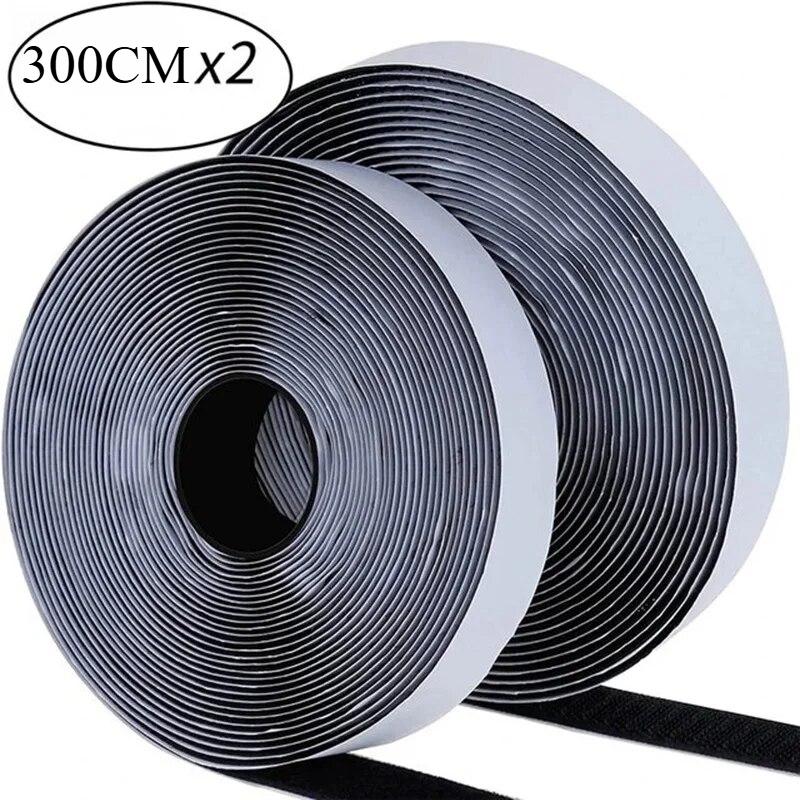 Fita de Fixação Autoadesiva Forte Gancho e Argola Fita Mágica de Nylon Adesivo com Tira Adesiva para DIY 20MM (1/3/5M)