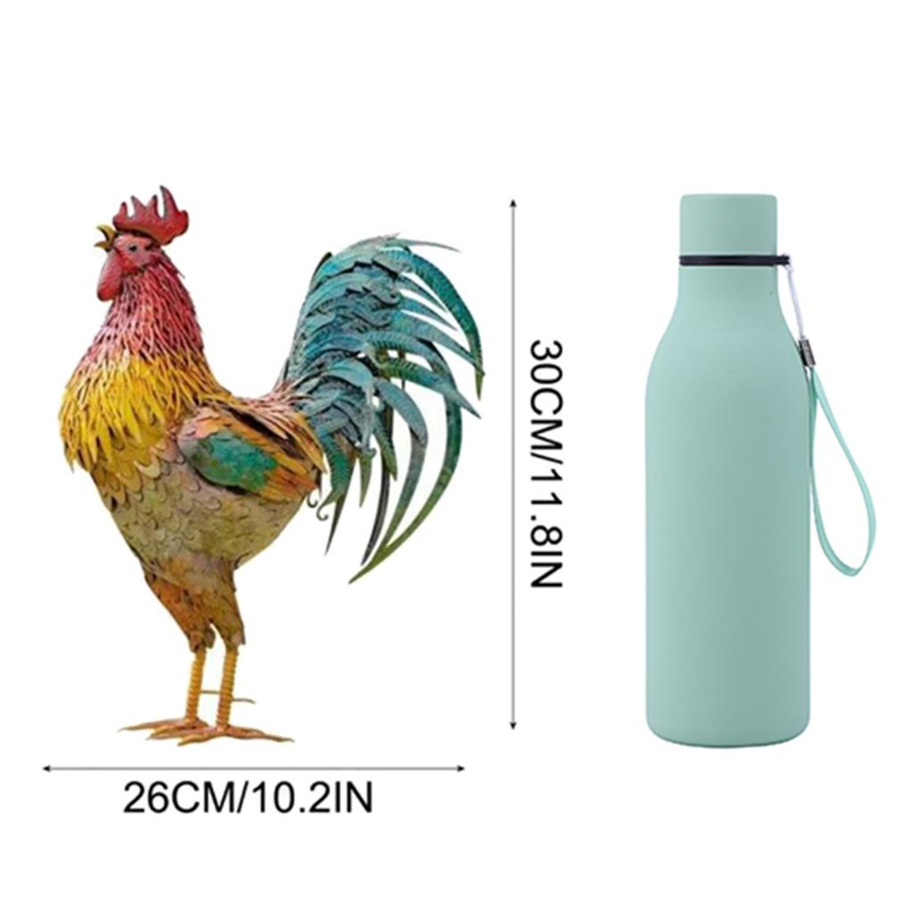 Realistic Chicken Statues, Rooster Animals Stakes,Animals Sculptures Decor,Chicken Ornaments Yard Decor For Backyard Patio,2D Plane