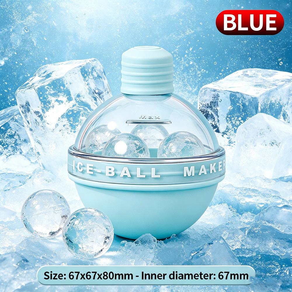 Large Round Ice Ball Mold Silicone, Reusable Whiskey Ice Cube Maker