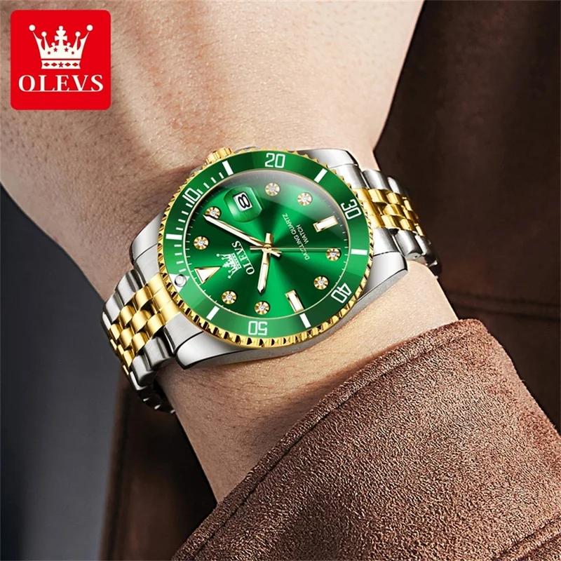 OLEVS Pánské hodinky Luxusní originální hodinky Quartz Trendy Módní Značka Automatic Date Vodotěsné pánské hodinky