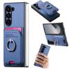 Magnetic Leather Wallet Phone Case with Card Holder Ring for Samsung Galaxy Z Fold 7 6 5 4 3 Fold7 Fold6 5G Detachable Cover