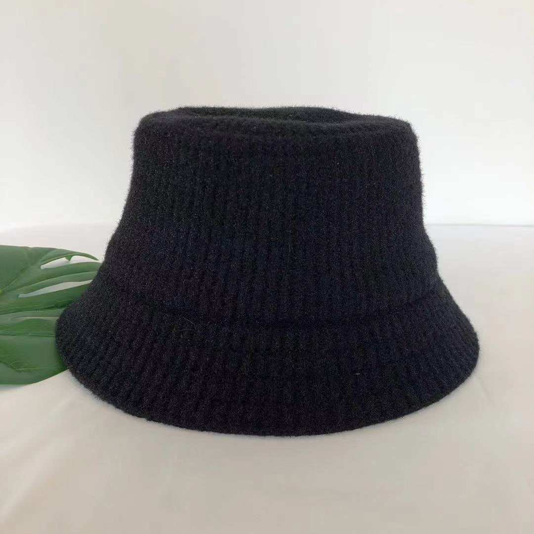 

Зимние шапки для женщин 2022 Вертикальная полоска с плоским верхом из смесовой шерсти вязаная шапка-ведро теплая рыбацкая шапка Повседневная универсальная шапка-тазик