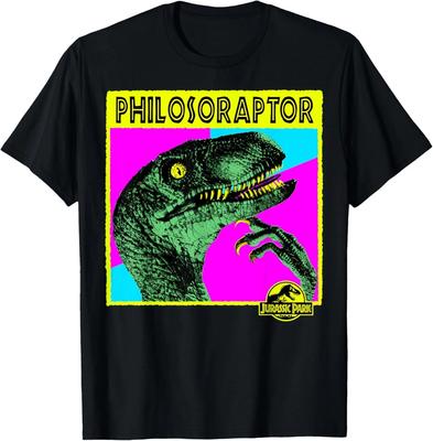 Jurassic Park Philosoraptor Neonfarben Grafik T-Shirt T-Shirt