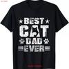 Best Cat Dad Ever Funny Daddy Fathers Day T Shirt S 5xl Vintage Washed Graphic Casual Breathable Homme Stylish Streetwear