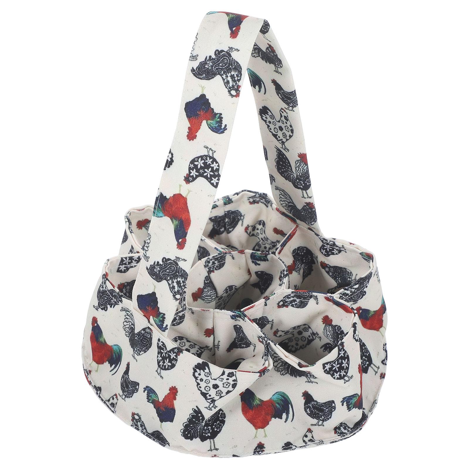 

7 Compartment Egg Collecting Basket Eggs Gathering Basket Farm Cloth Canvas Holder Storage For Chicken Collecting Bag Home 27.00X21.00X21.00CM