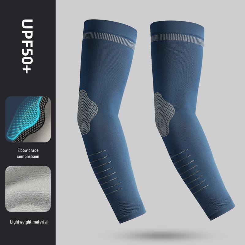 

Men s High Elasticity UV Protection Ice Silk Sports Sleeves High Quality [Individual Precision Packaging] темно-синий
