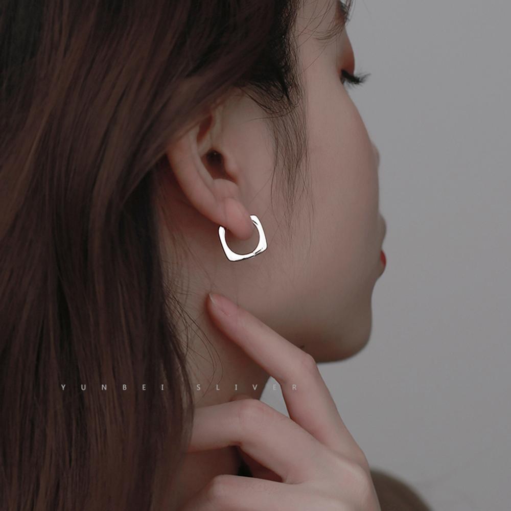 Daily Gold Color Simplicity Geometric French Square Earrings Hoop Earrings Fashion Jewelry Ear Stud