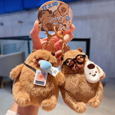 Wackelnder Schwanz Tasche Hängender Anhänger Cartoon Tier Autoschlüsselanhänger Plüsch Capybara Schlüsselanhänger Kleine Geschenke