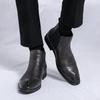 Men’s High Chelsea Boots Dress Formal Black Leather Ankle Boots Tuxedo Wedding Shoes Plus Size
