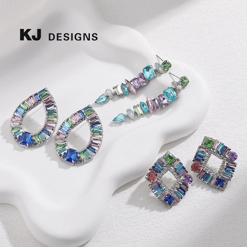 

Kenjie Summer Sale: European & American Women’s Colorful Glass Diamond Earrings