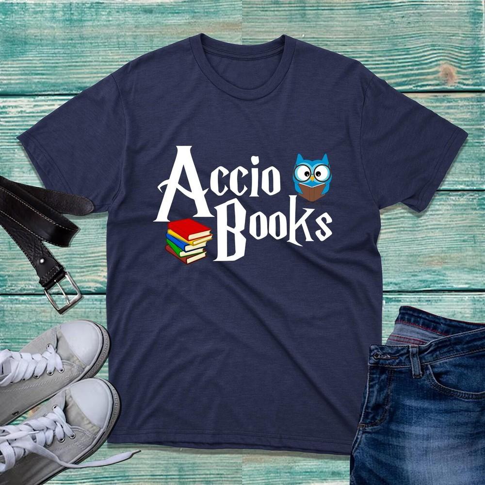 Accio Books TShirt Wizard Book World Book Day Magic Book Lover Bookish Tee Top S