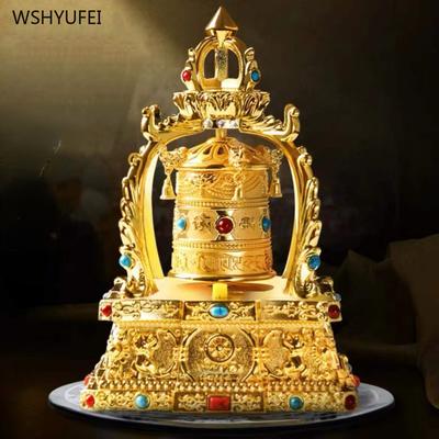 Alloy Solar Powered Mounted Accessories Automatic Rotation Crafts Feng Shui Accessories Pray for Auspiciousness Ensuring Safety